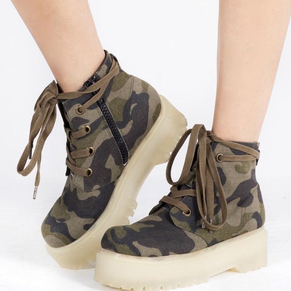 Camo Platform Boots